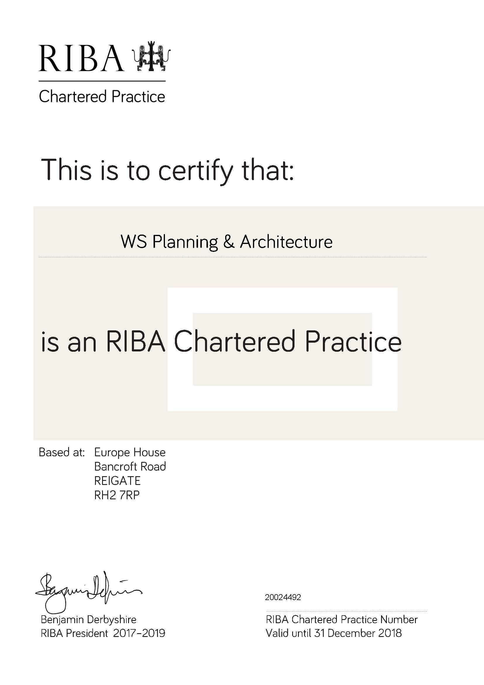 We Become a RIBA Chartered Practice – 2018